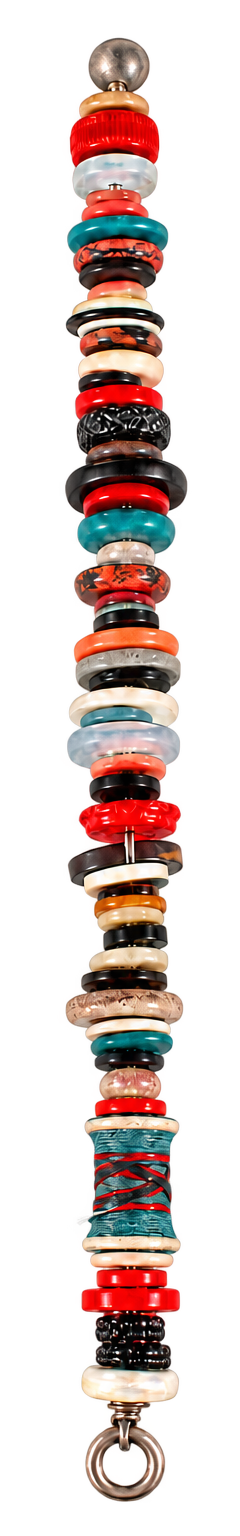 A colorful finished button hang
